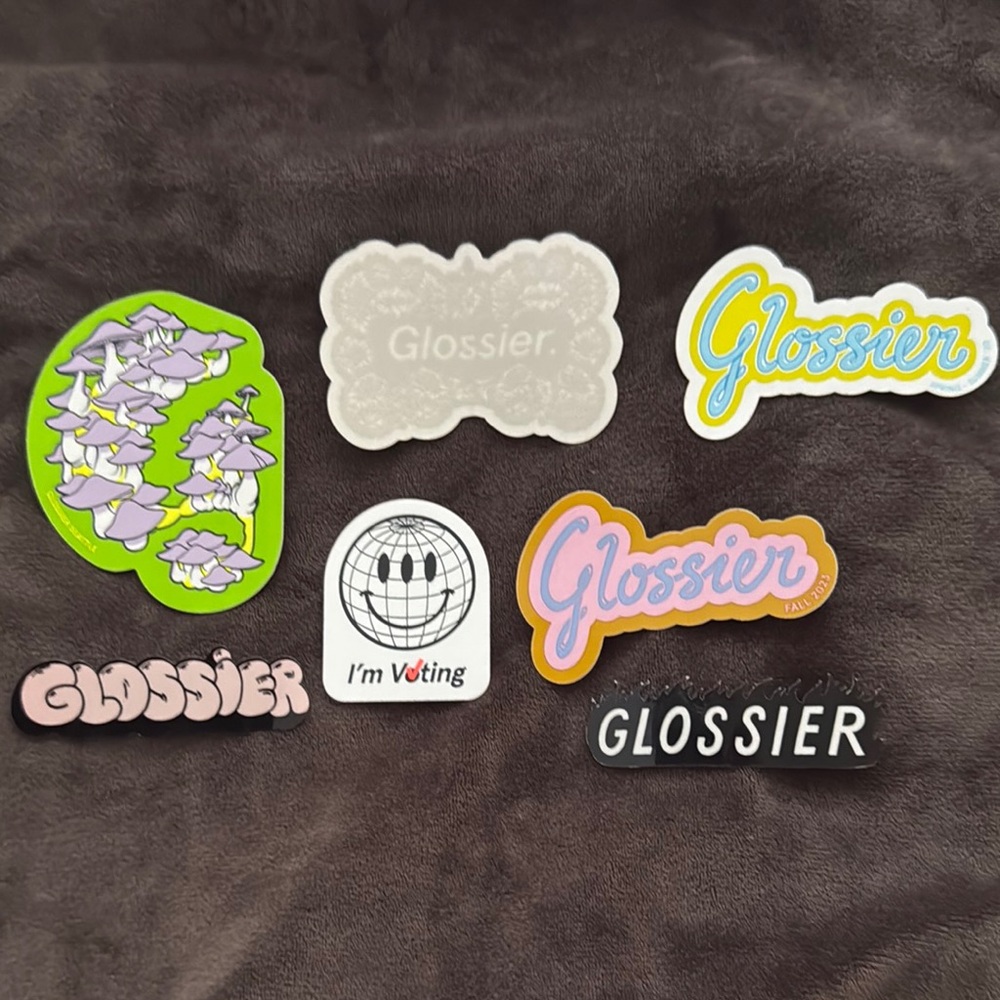 Lot of 8 Glossier stickers